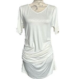 NWT Elegant Off White Ruched T-Shirt